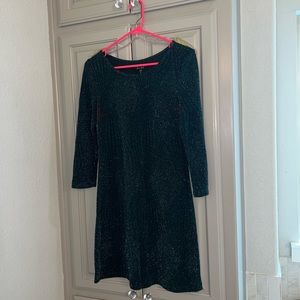 Green sparkly long sleeve dress